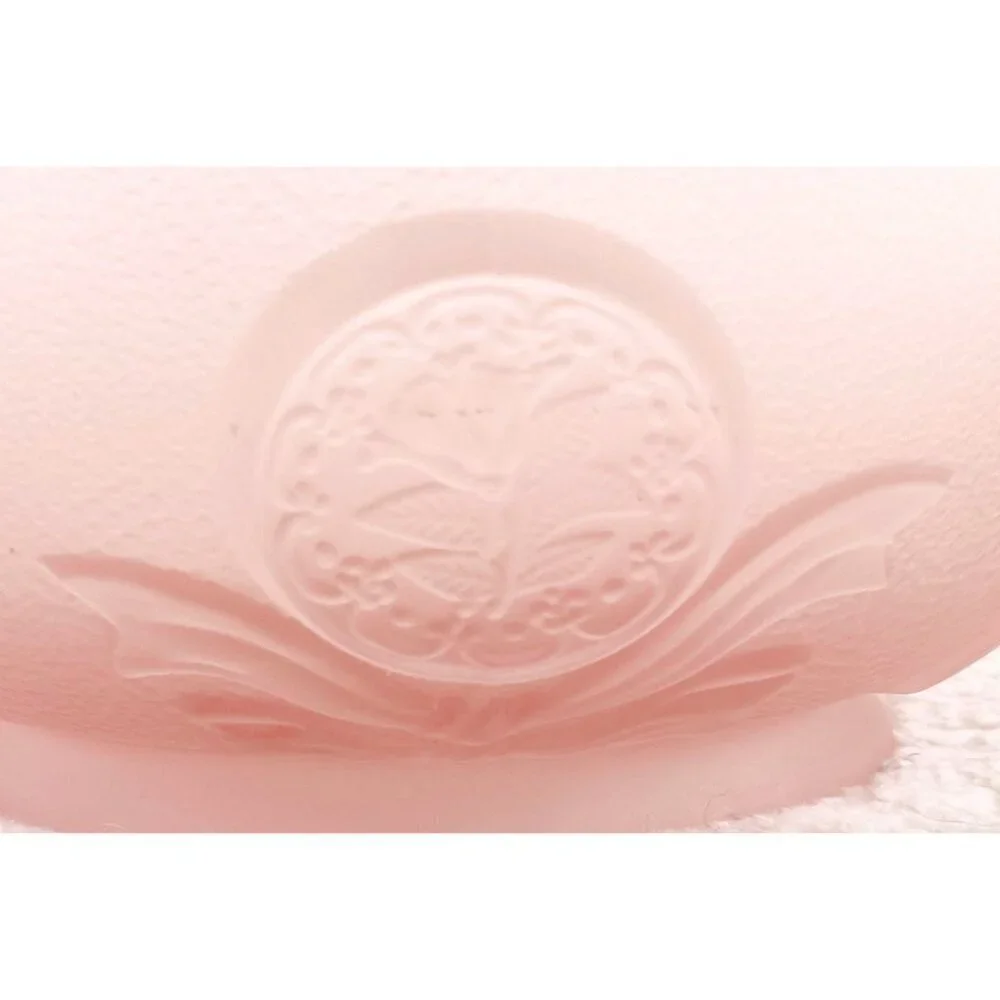 Lenox Imperial Pink Satin Glass Basket Split Handle 5